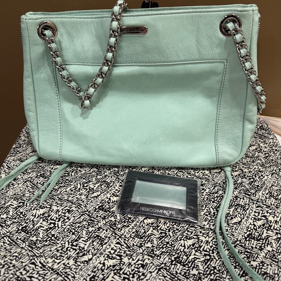 Rebecca Minkoff Mint Swing shoulder bag with silver trim, expandable side zipper - Picture 4 of 8
